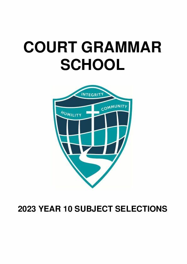 CGS 2023 YEAR 10 SUBJECT SELECTION BOOKLET