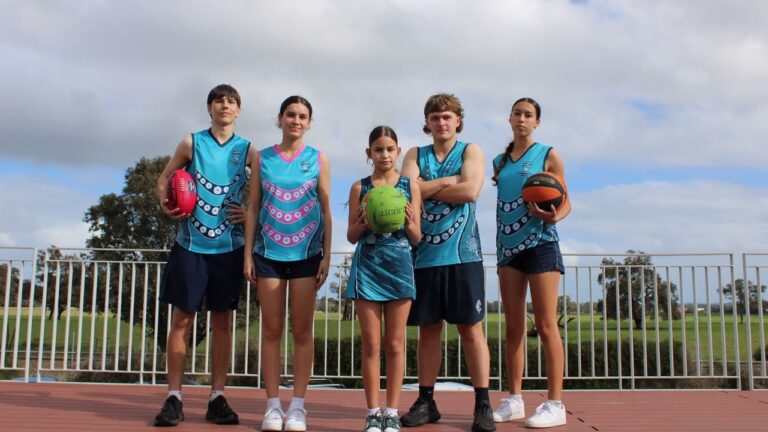 Students wearing the Moorditj Dandjoo sports uniforms