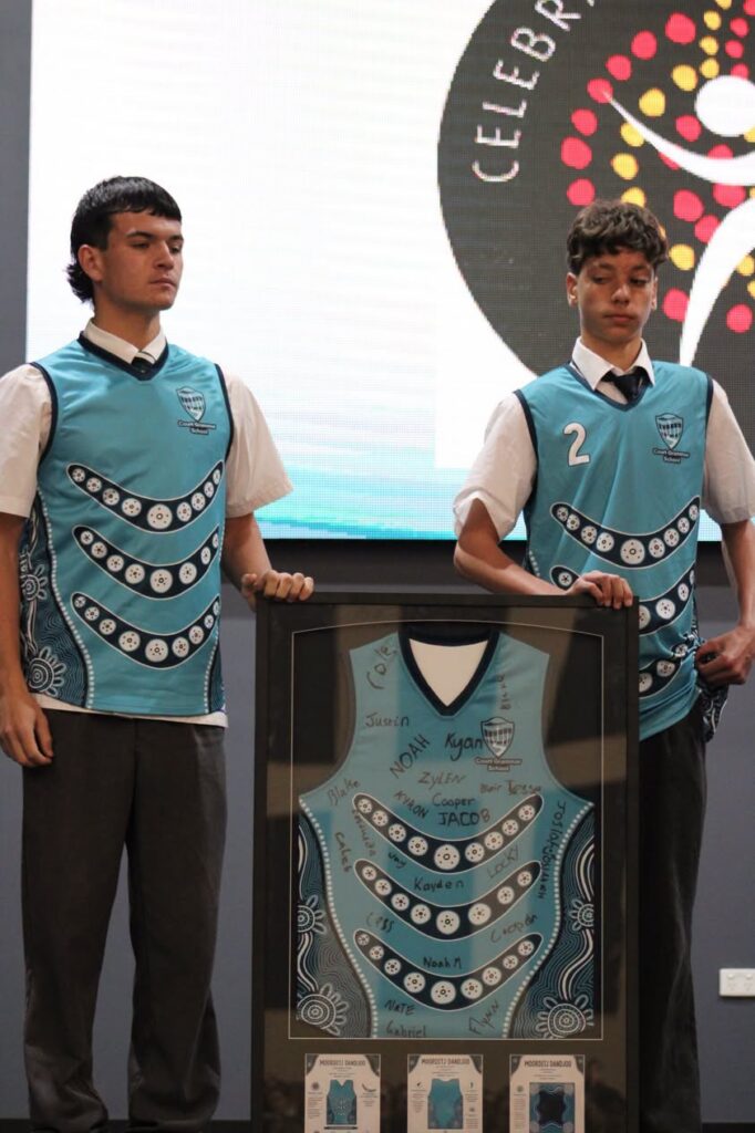 Students with the Moorditj Dandjoo sports uniforms