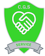Service colours crest – green shield with joined hands